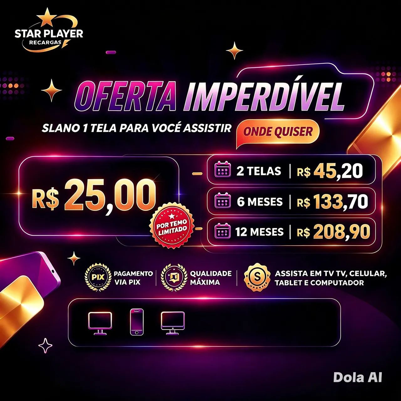 Star player stick - TV, Celular, Tablet e Computador - Foto 4