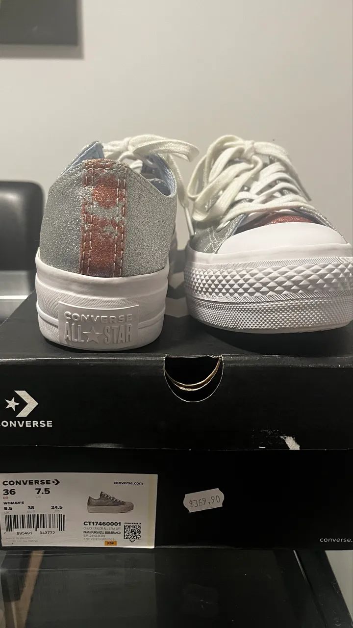 Tênis Converse Chuck Taylor All Star Prateado - Foto 3