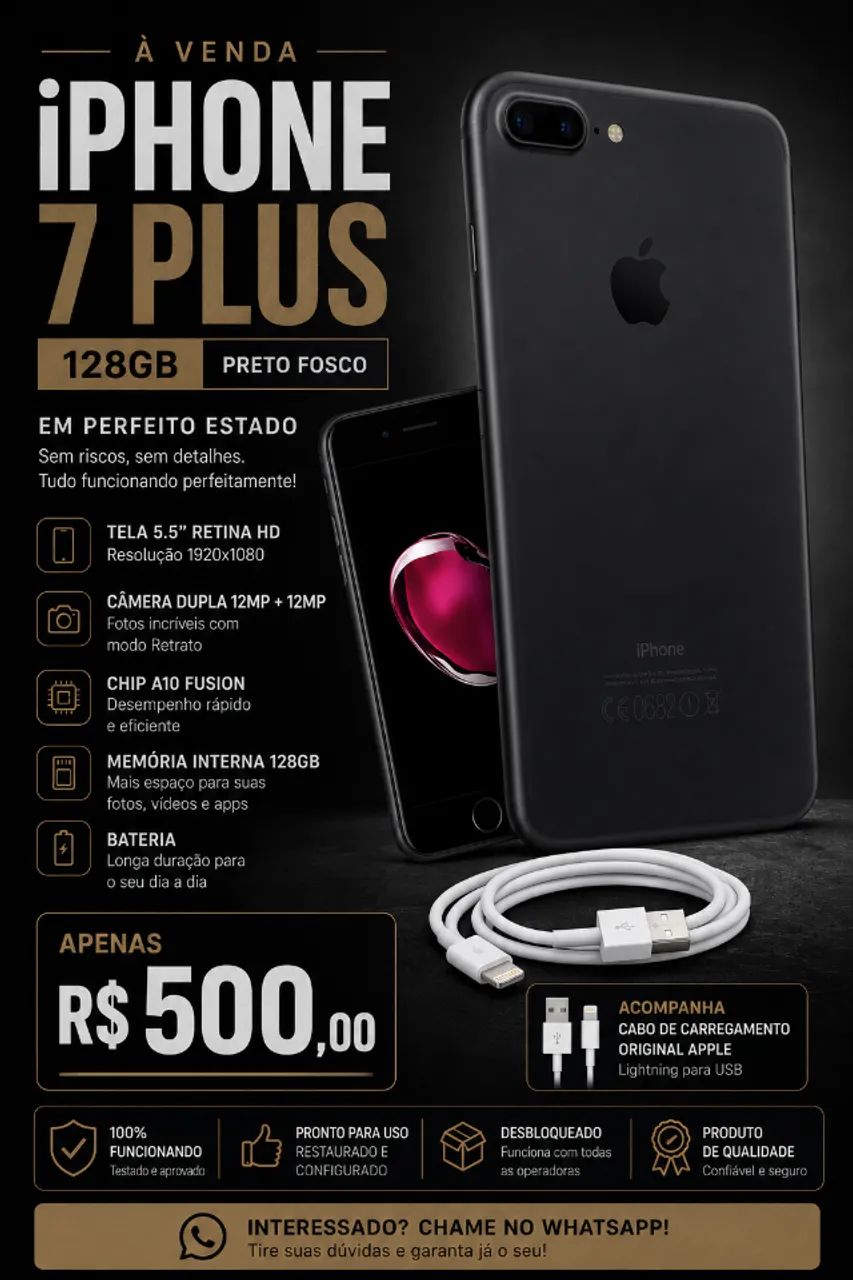 IPHONE 7PLUS (SEMI NOVO)