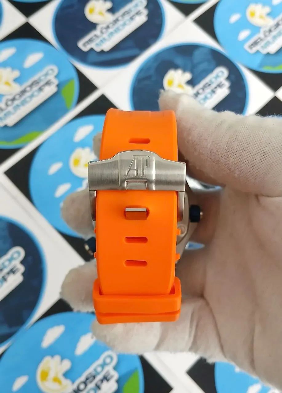 RELÓGIO AP ROYAL OAK AUTOMÁTICO LARANJA - Foto 4