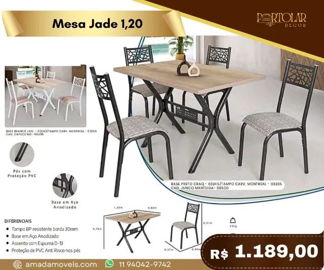 Mesa Jade 1, 20 a pronta entrega 