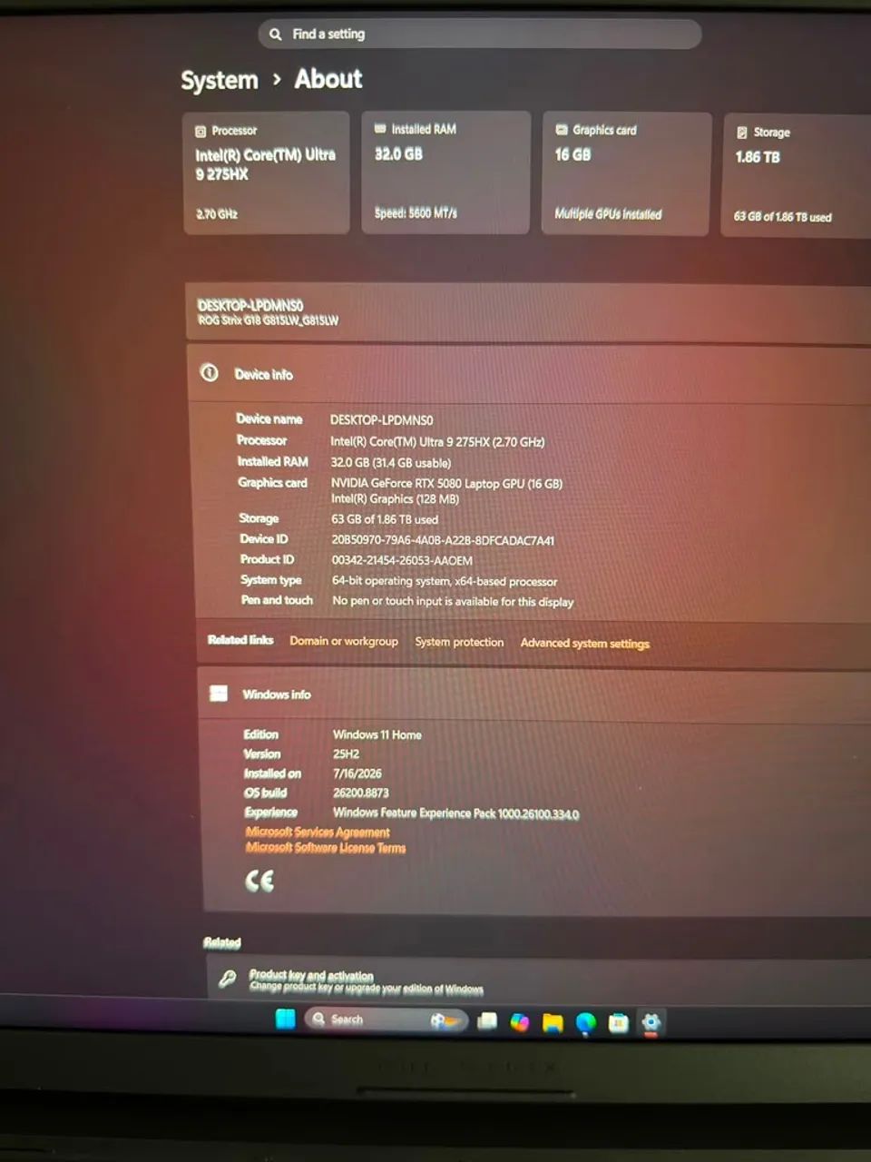 Notebook Gamer ASUS ROG STRIX g18 Rtx 5080 - Foto 2