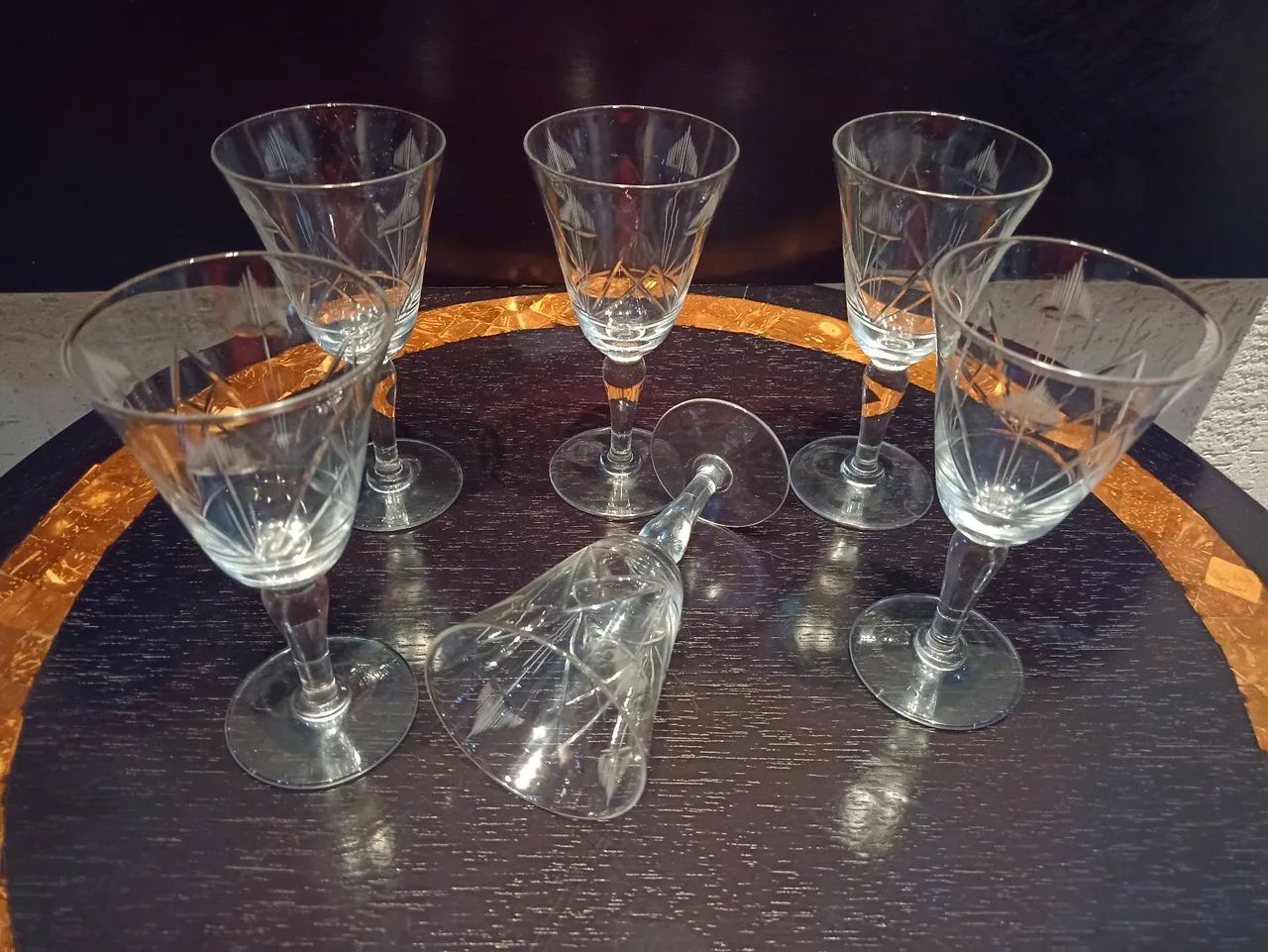 2 conjuntos com 6 taças de cristal lapidado cada. (RARIDADE) - Foto 2