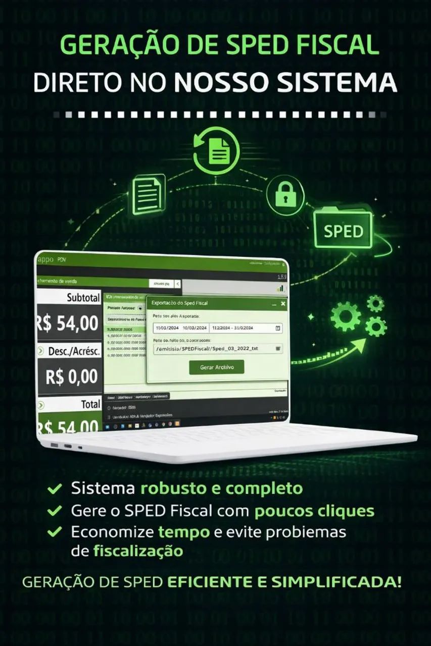 Erp com geração de sped