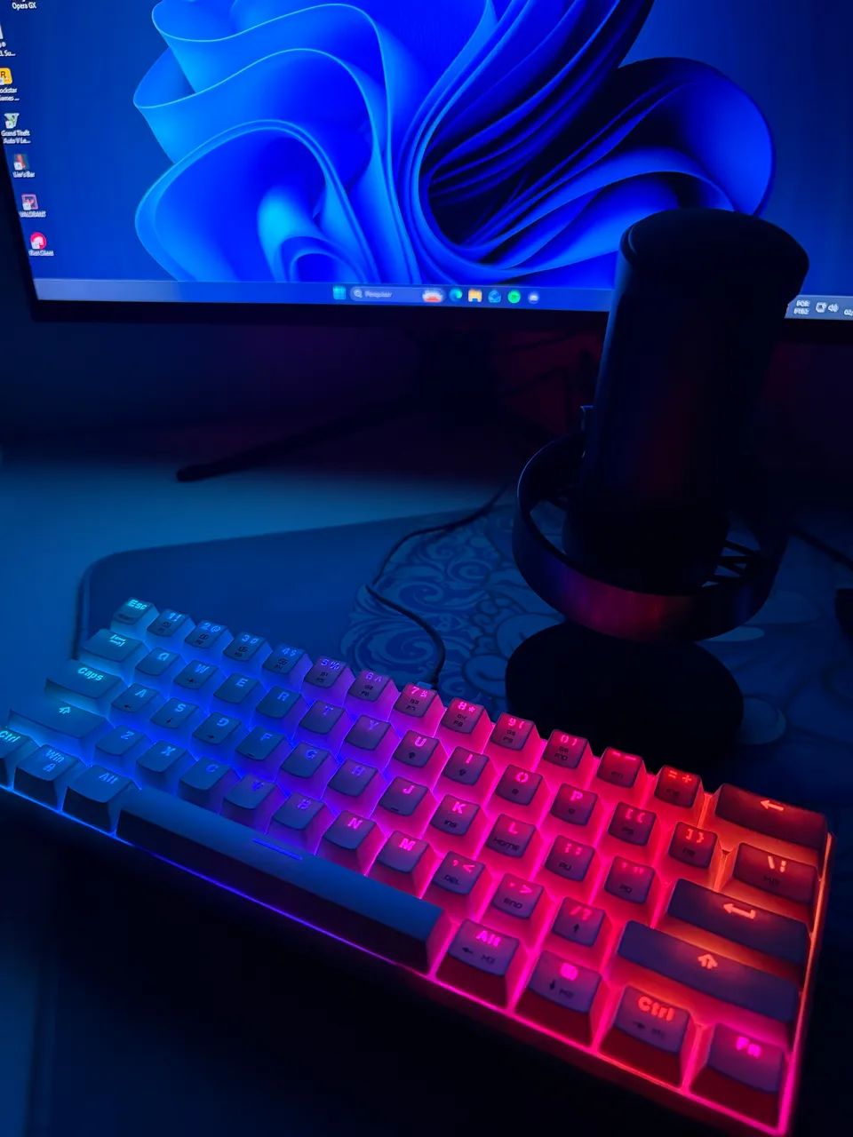 Teclado Ck63 White Rgb switch red - Foto 2