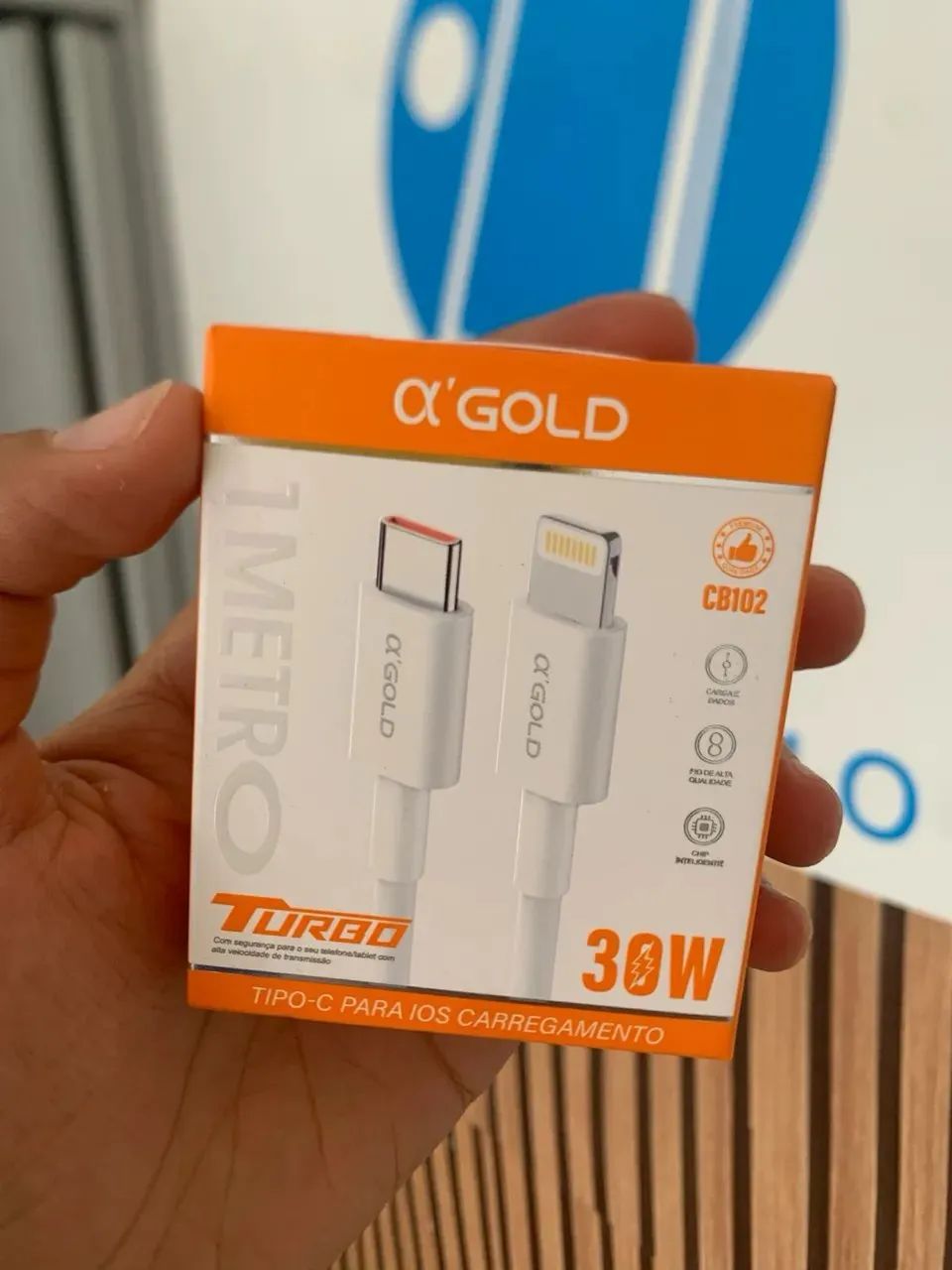 Cabo de carregamento lightning turbo tipo USB-C 