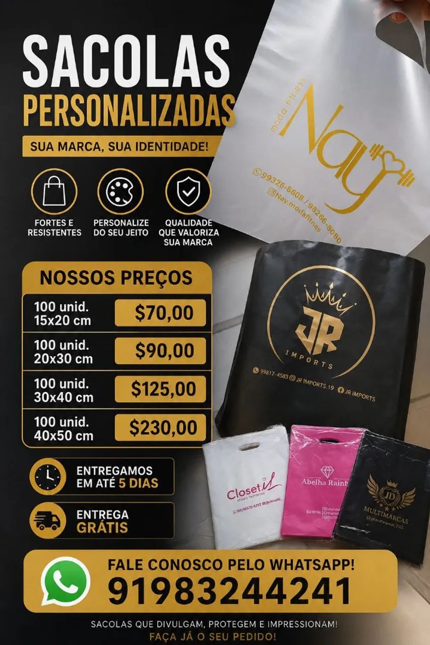 SACOLAS PERSONALIZADAS