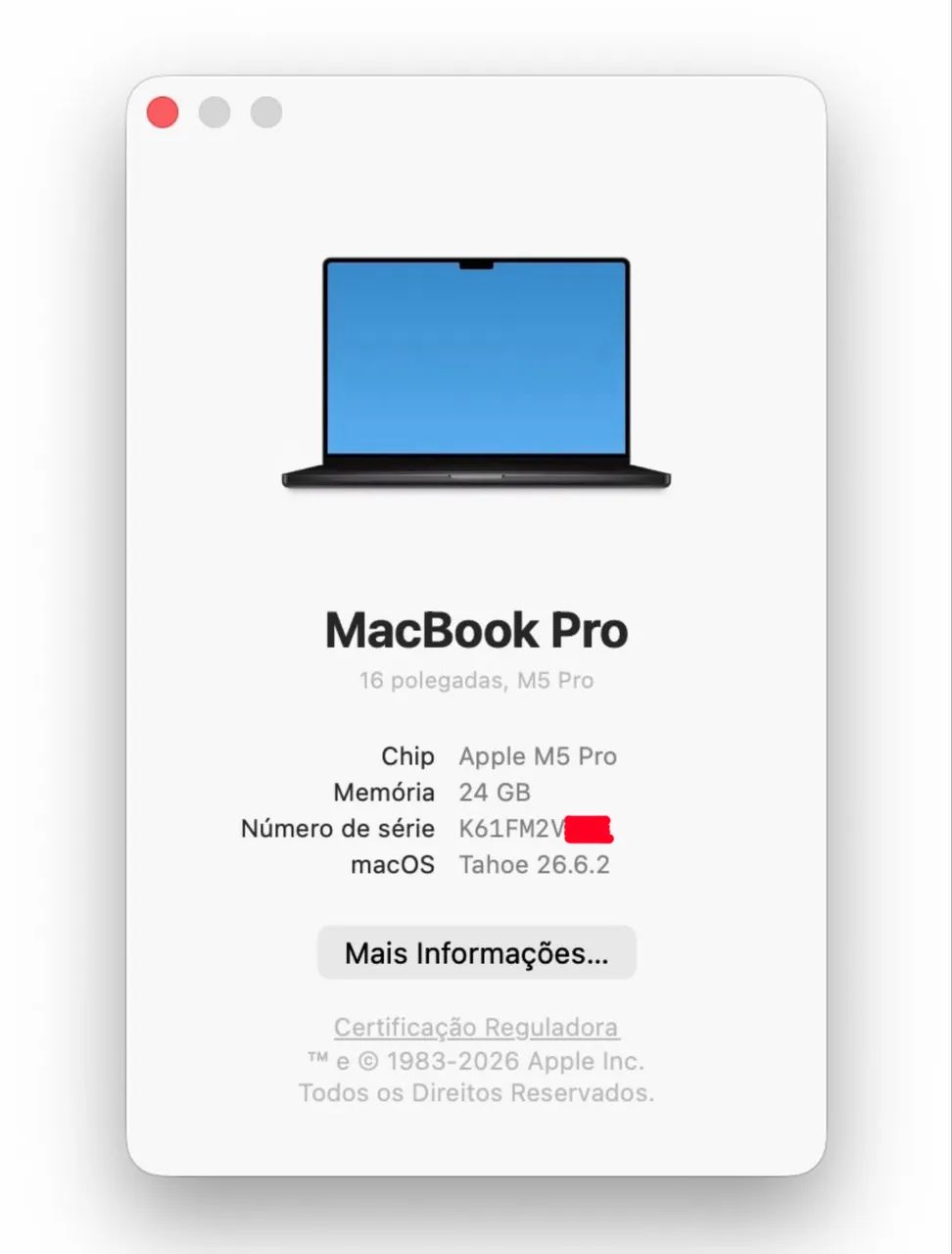 Macbook pro 16 polegadas chip m5 pro 24gb / 1tb garantia 07/05/2027, 10 ciclos ( 24 / 1 ) - Foto 5