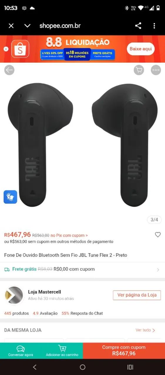 Fone de ouvido JBL