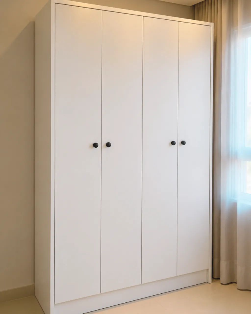Guarda Roupa 4 Portas MDF Branco - Foto 3