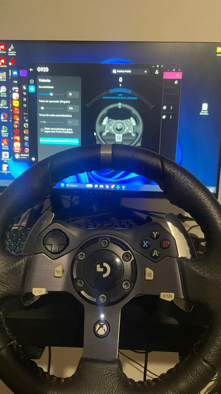 Logitech G920 Driving Force + Pedais | Xbox e PC | Excelente Estado - Foto 3