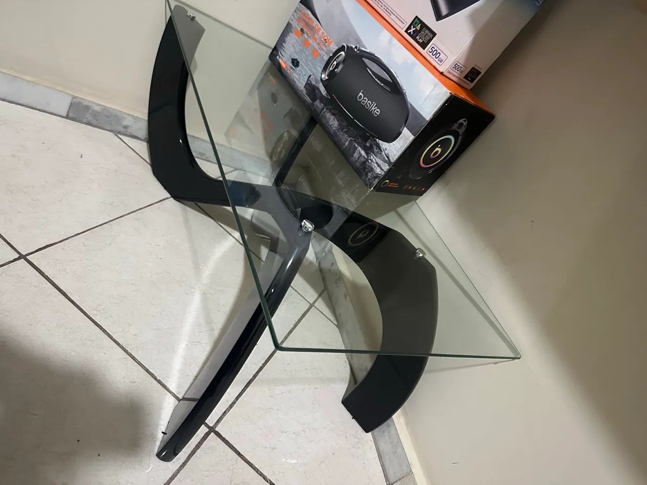 Mesa centro vidro e madeira preto !  - Foto 3