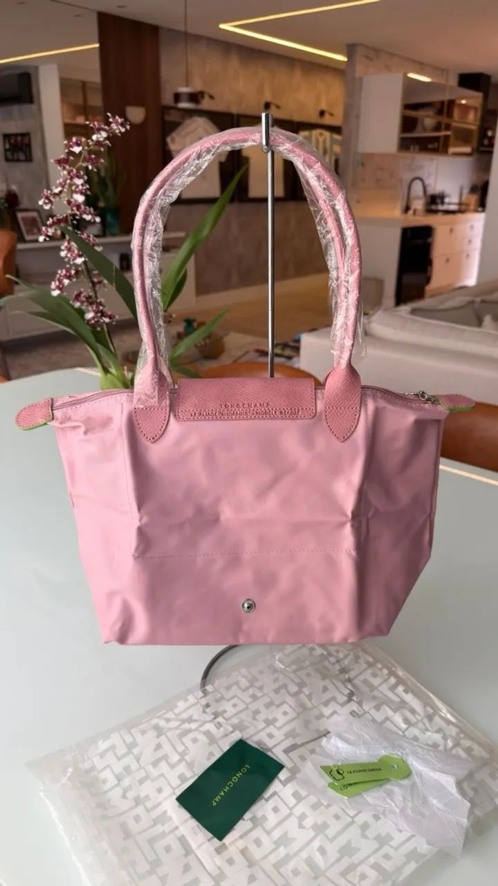 bolsa longchamp le pliage s rosa bebê - Foto 4