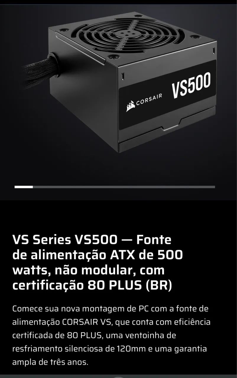 Fonte Corsair VS 500 - Foto 4