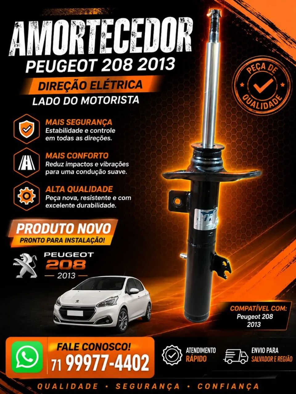 AMORTECEDOR PEUGEOT 208 - Peças para carros, vans e utilitários