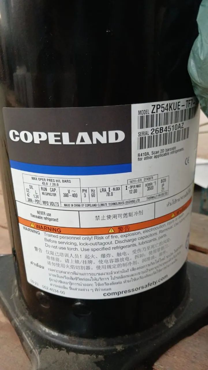 Compressor Copeland Scroll 5400Btus