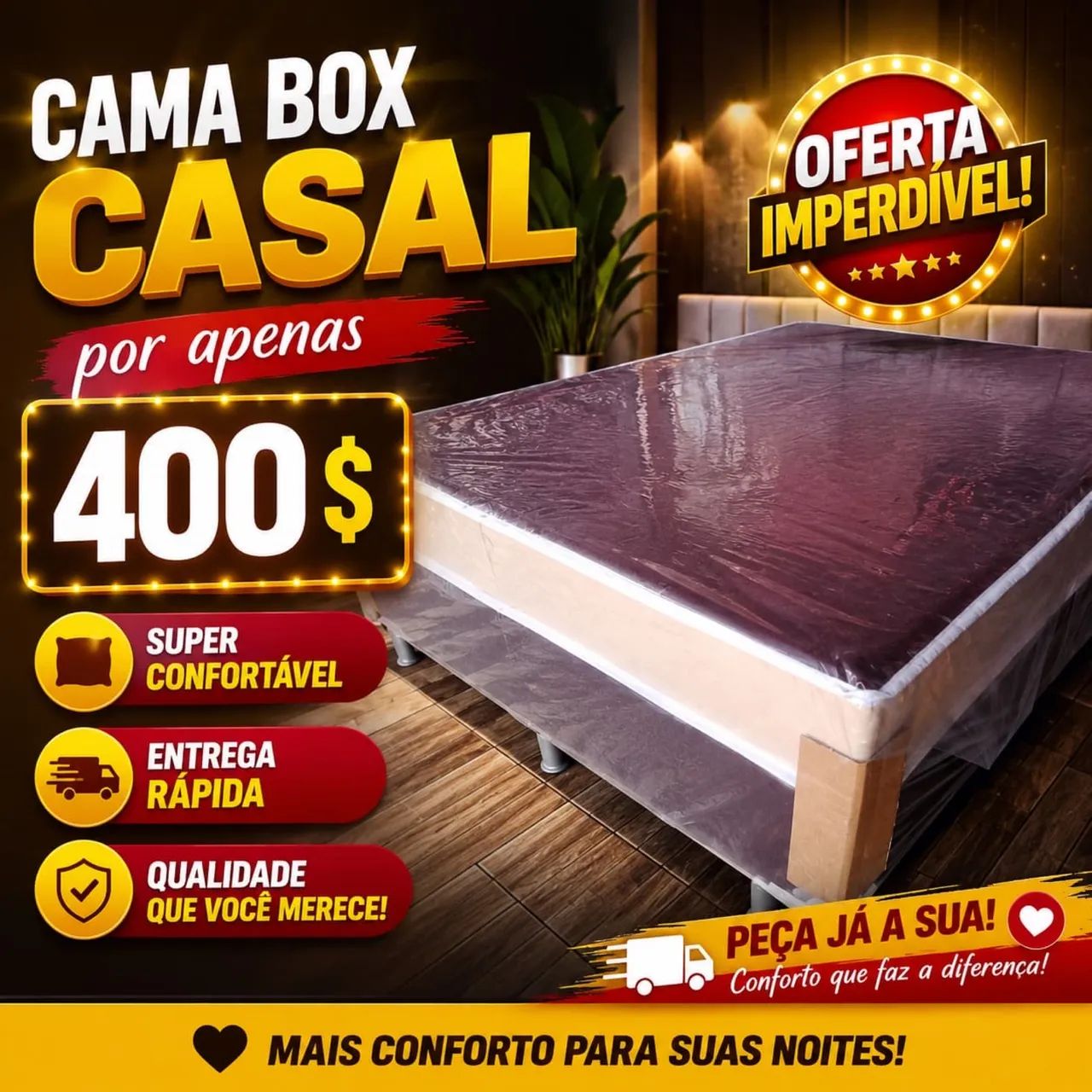 Cama box casal