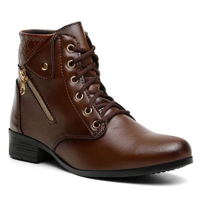 Bota Feminina Com Zíper - Foto 5