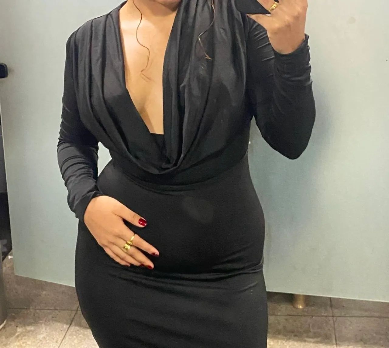 Vestido Longo Preto Shein 