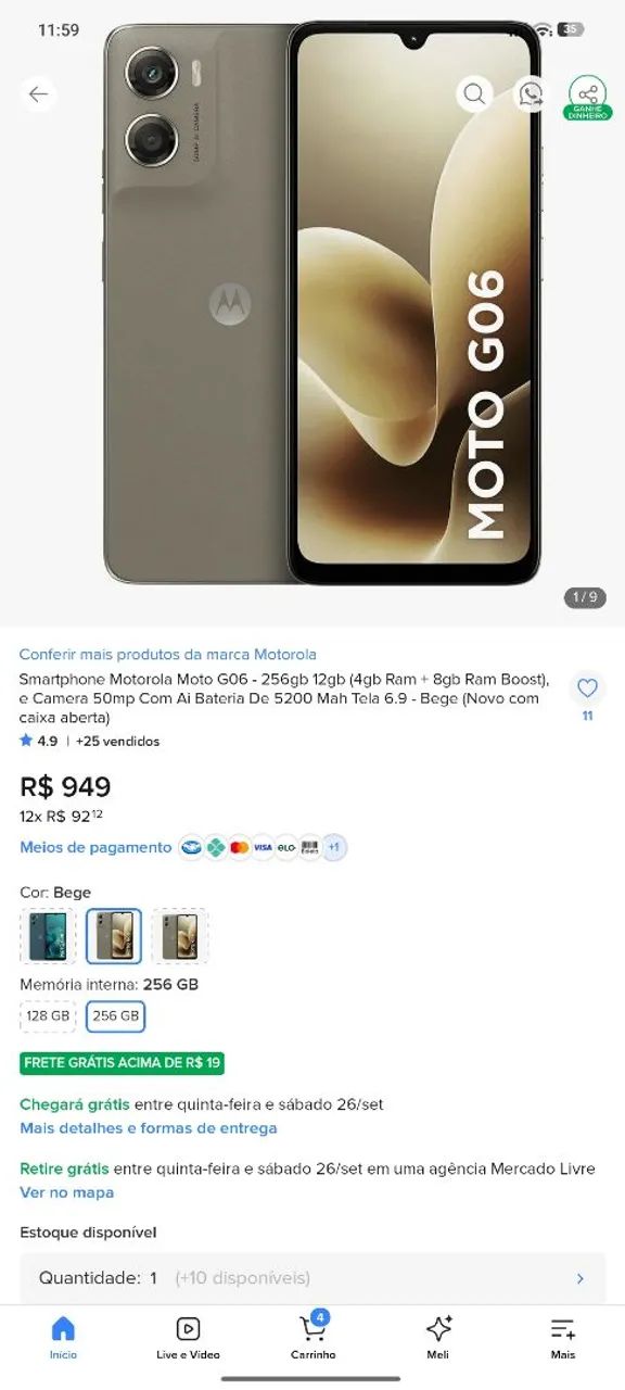 Vendo celular Motorola G06 