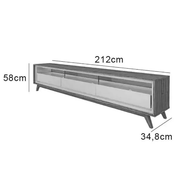 Rack Requinte 212cm com Painel Nobre 230cm para Tv Até 85 Polegadas Gelius - Foto 3