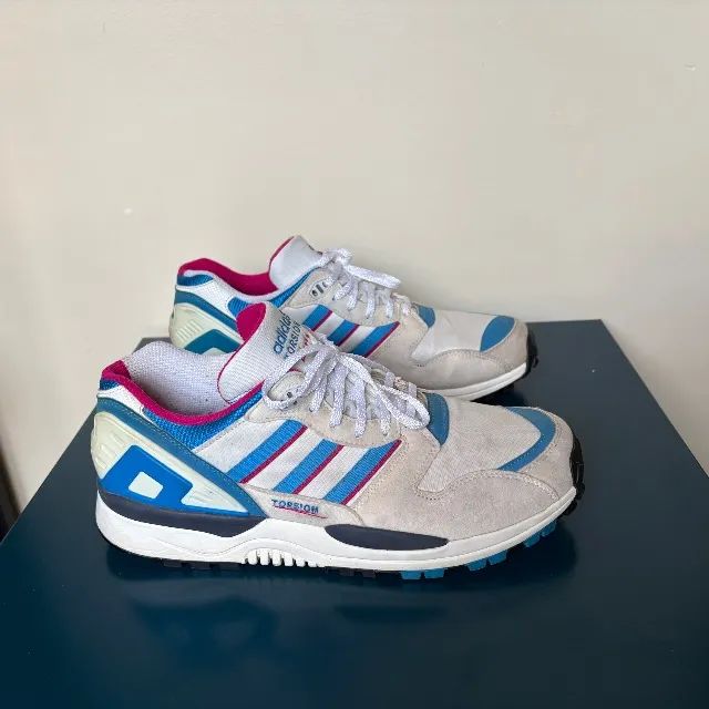 adidas zx 0000 evolution white bright blue tamanho 44 (us 12