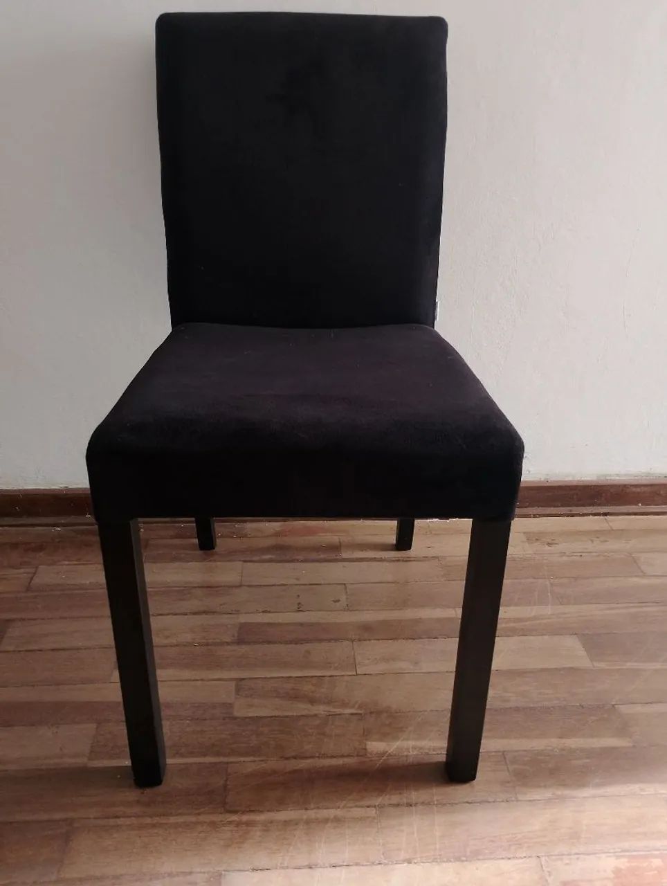 Cadeira de Jantar Preta Aveludada 