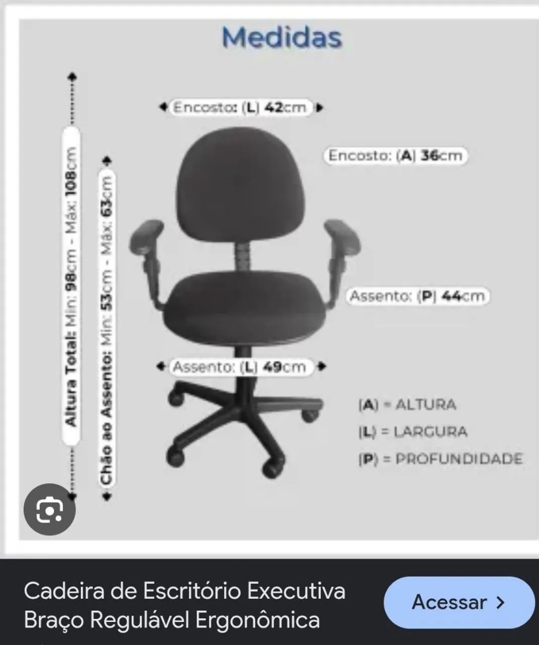 Cadeira de escritório  - Foto 2