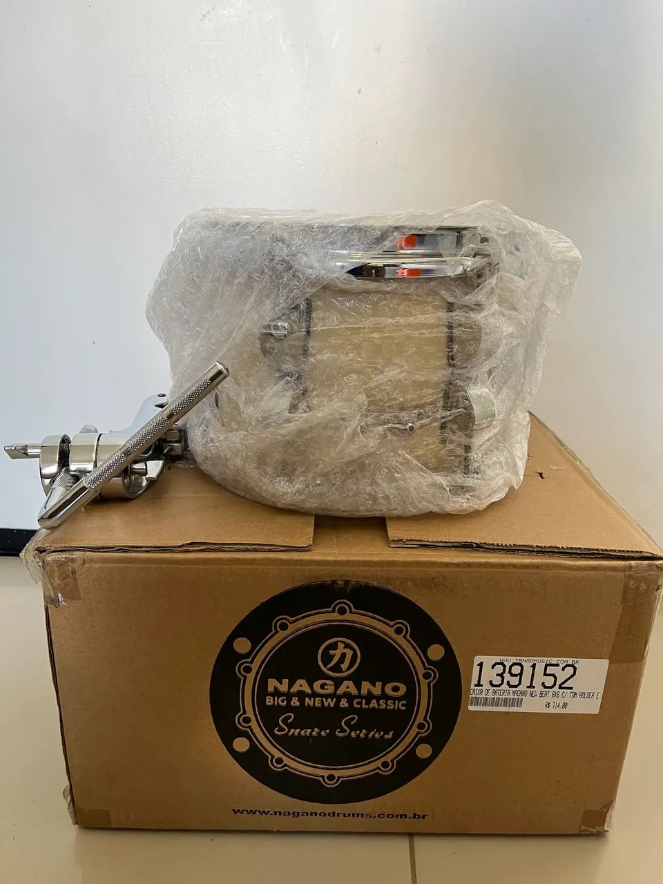 Caixa Bateria Madeira Nagano 8x6 New Beat + Clamp - Instrumentos