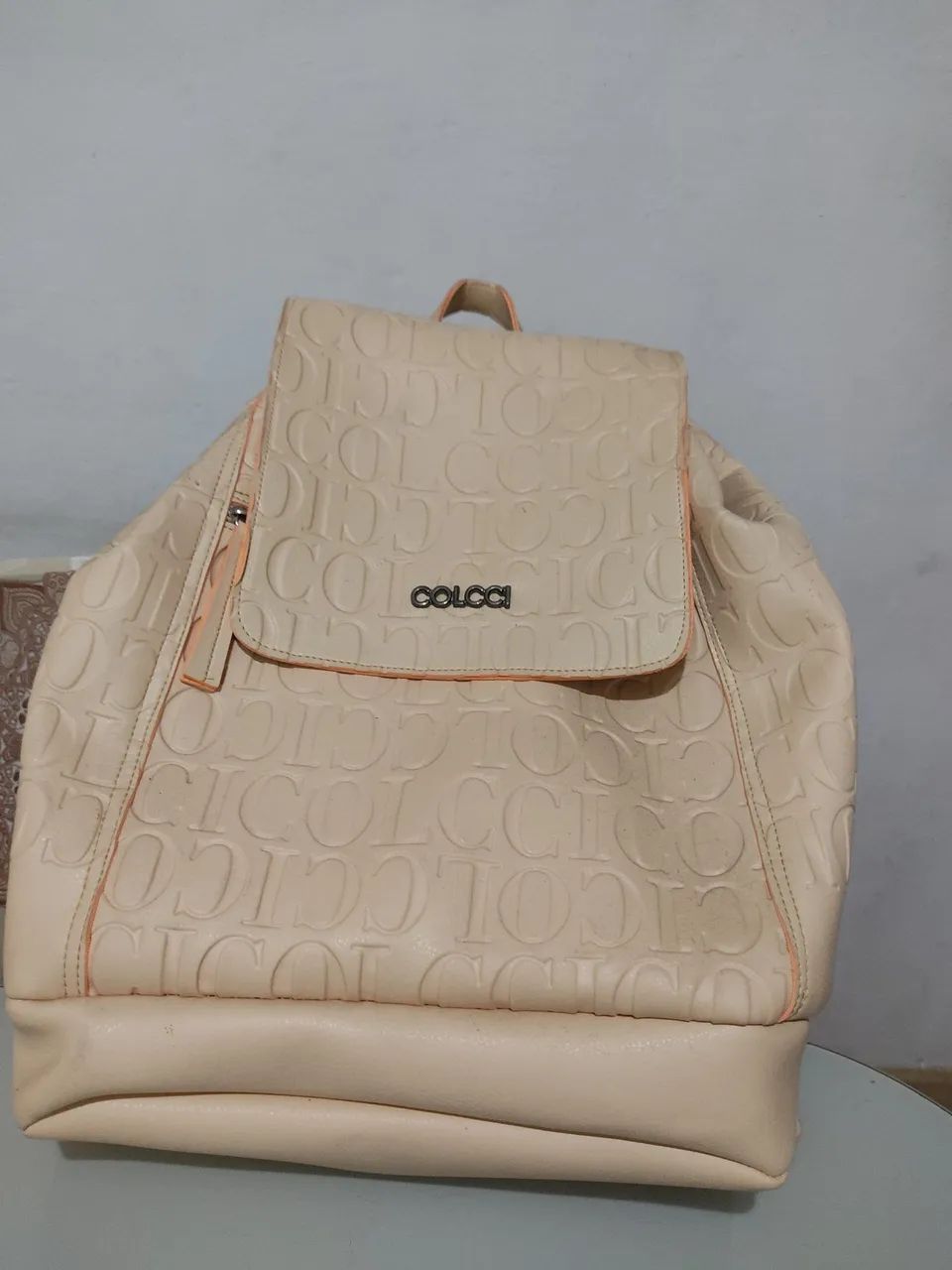 Mochila / bolsa colcci branca e rosa
