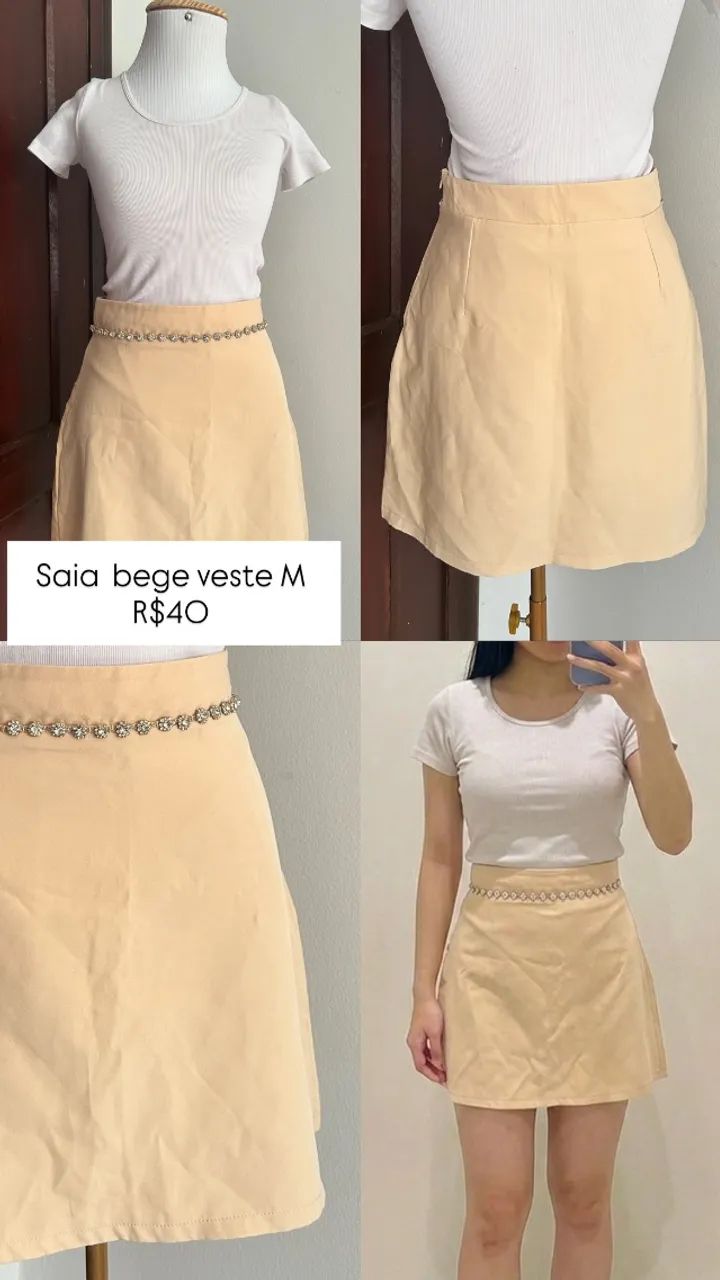 Saia com bege 
