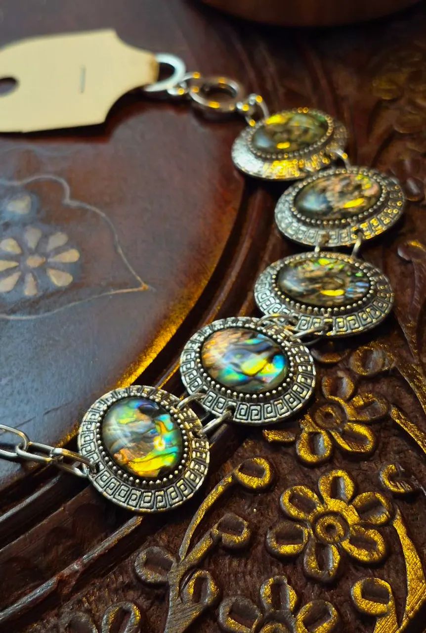 Pulseira Boho Abalones Naturais Aço Inox - Foto 3