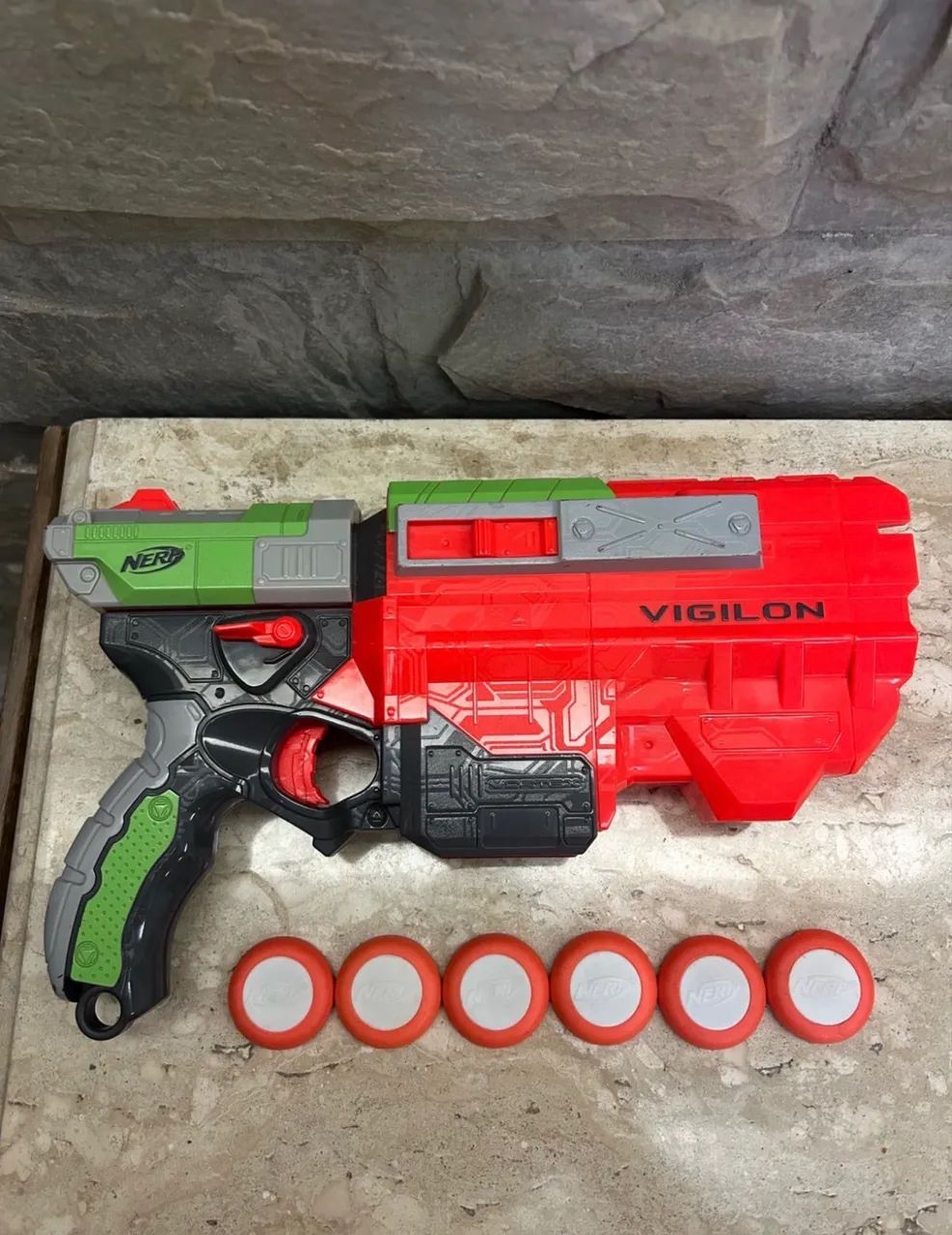 nerf vortex vigilon com 6 discos