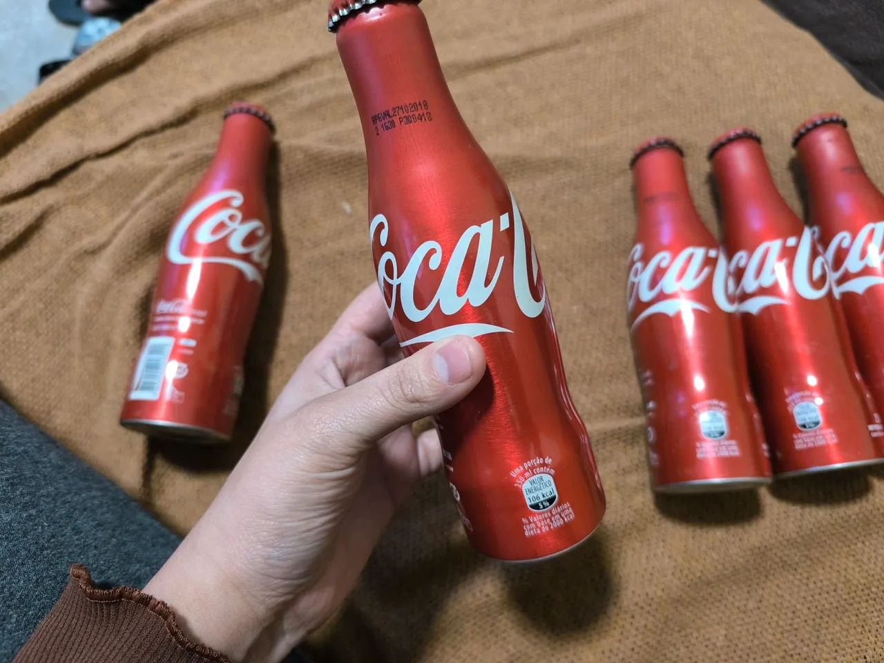 Garrafa antiga coca cola de alumínio 