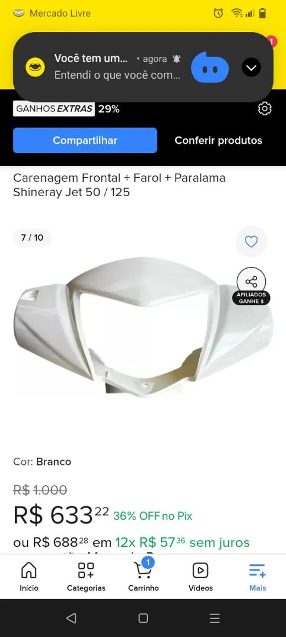 Farol da Shineray 50C  - Foto 2