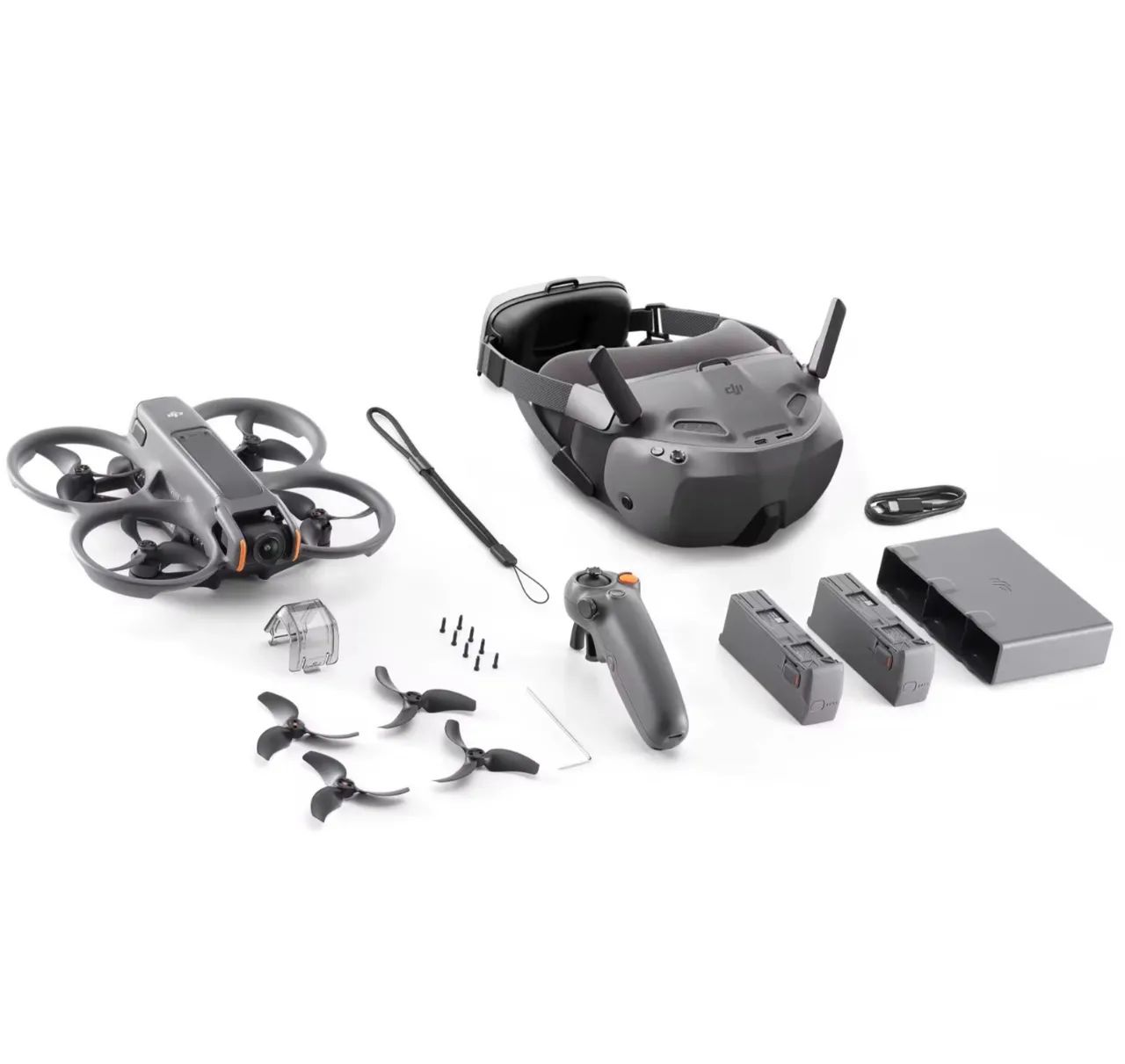 Drone Dji Avata 2 Fpv Fly More Combo 3x Baterias Cor Cinza DJI049