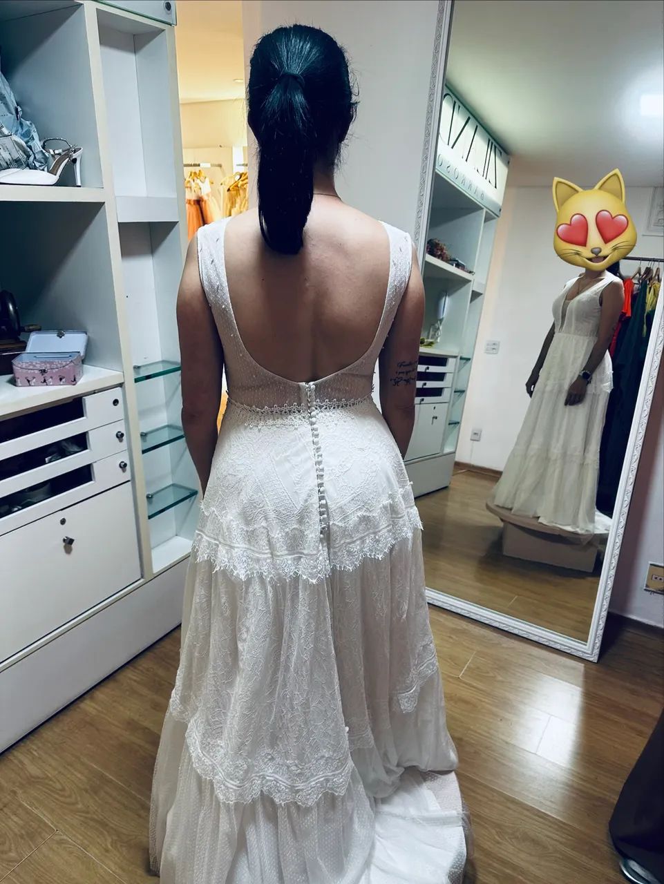 Vestido de Noiva Boho em Renda - Tam. 42 - Foto 2