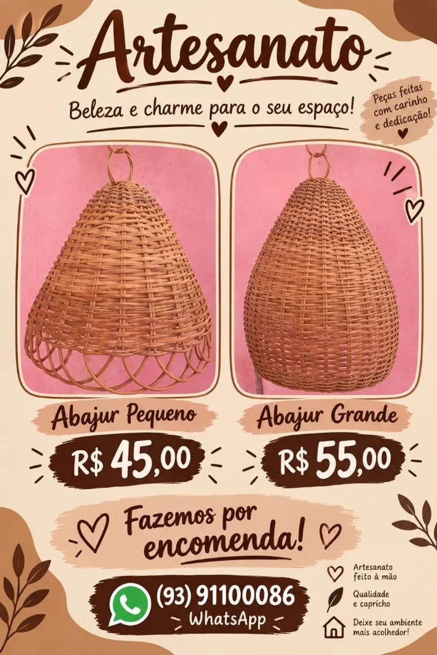 Abajur de cipó