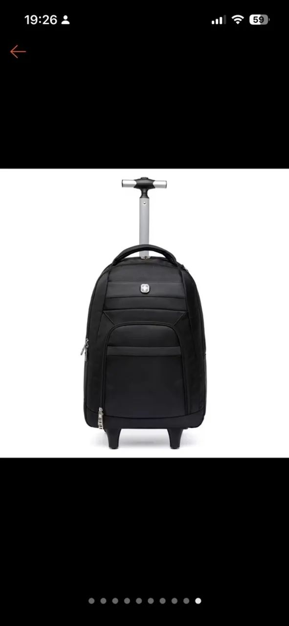 Mochila de rodinhas preta