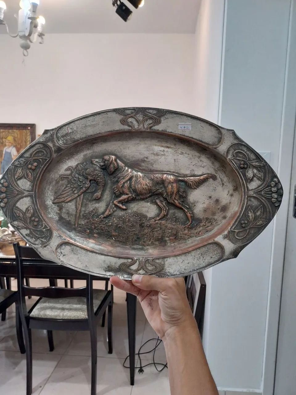 Vasilha estilo art neuvou de cobre