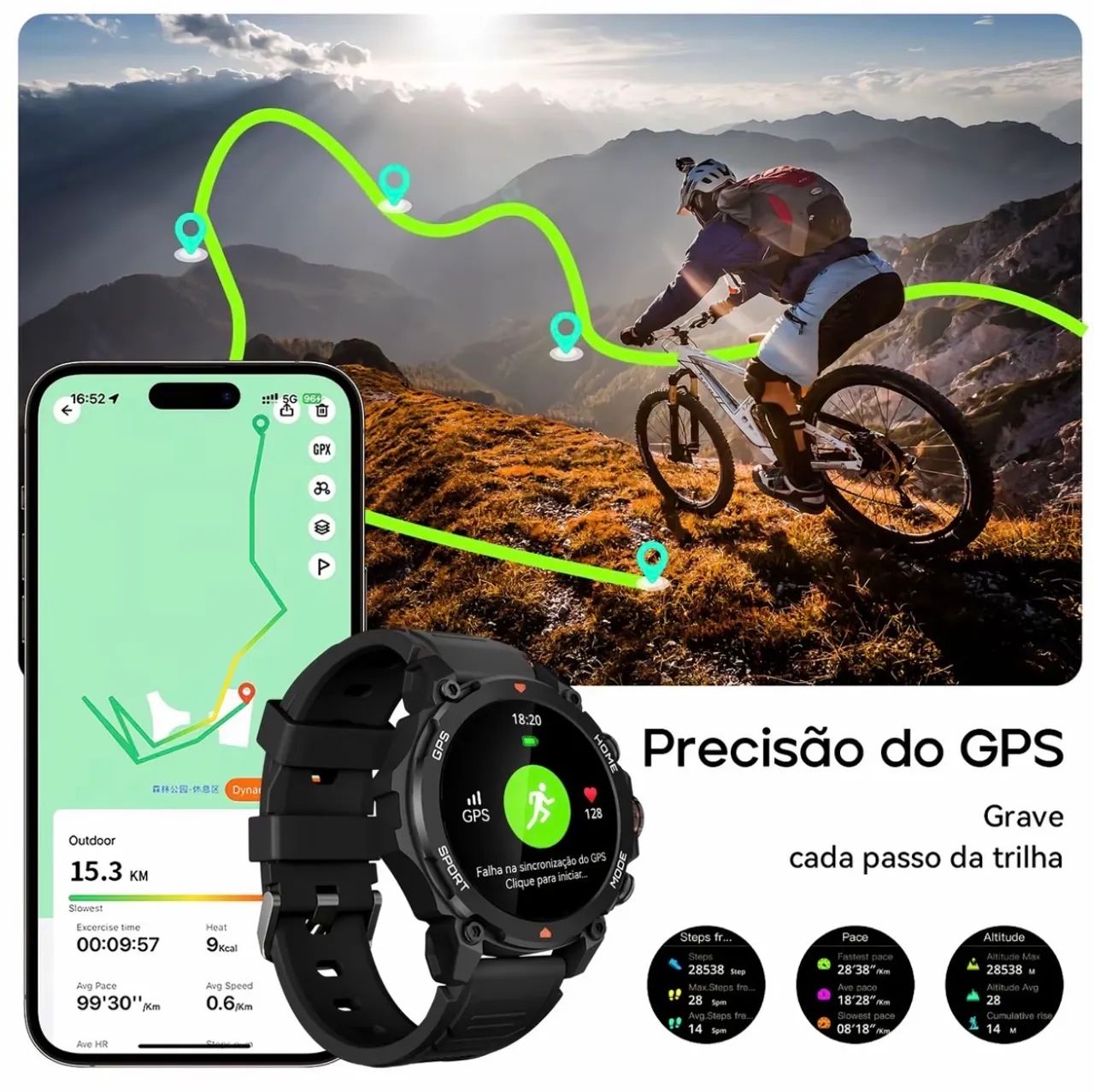 smartwhat com gps integrado compatível com strava 