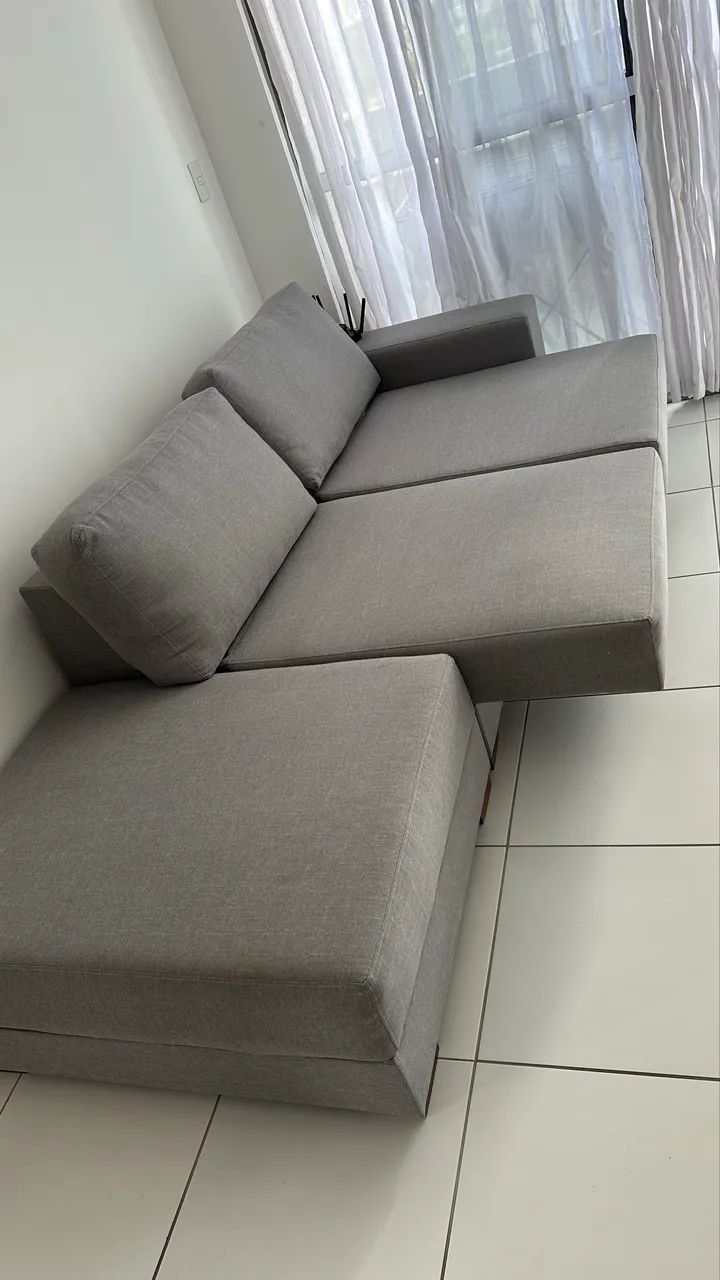 Sofá retrátil linho 2,80m - seminovo - Foto 4