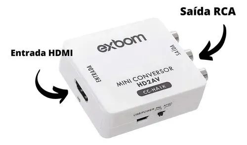 Mini conversor de AUDIO E VIDEO PARA HDMI