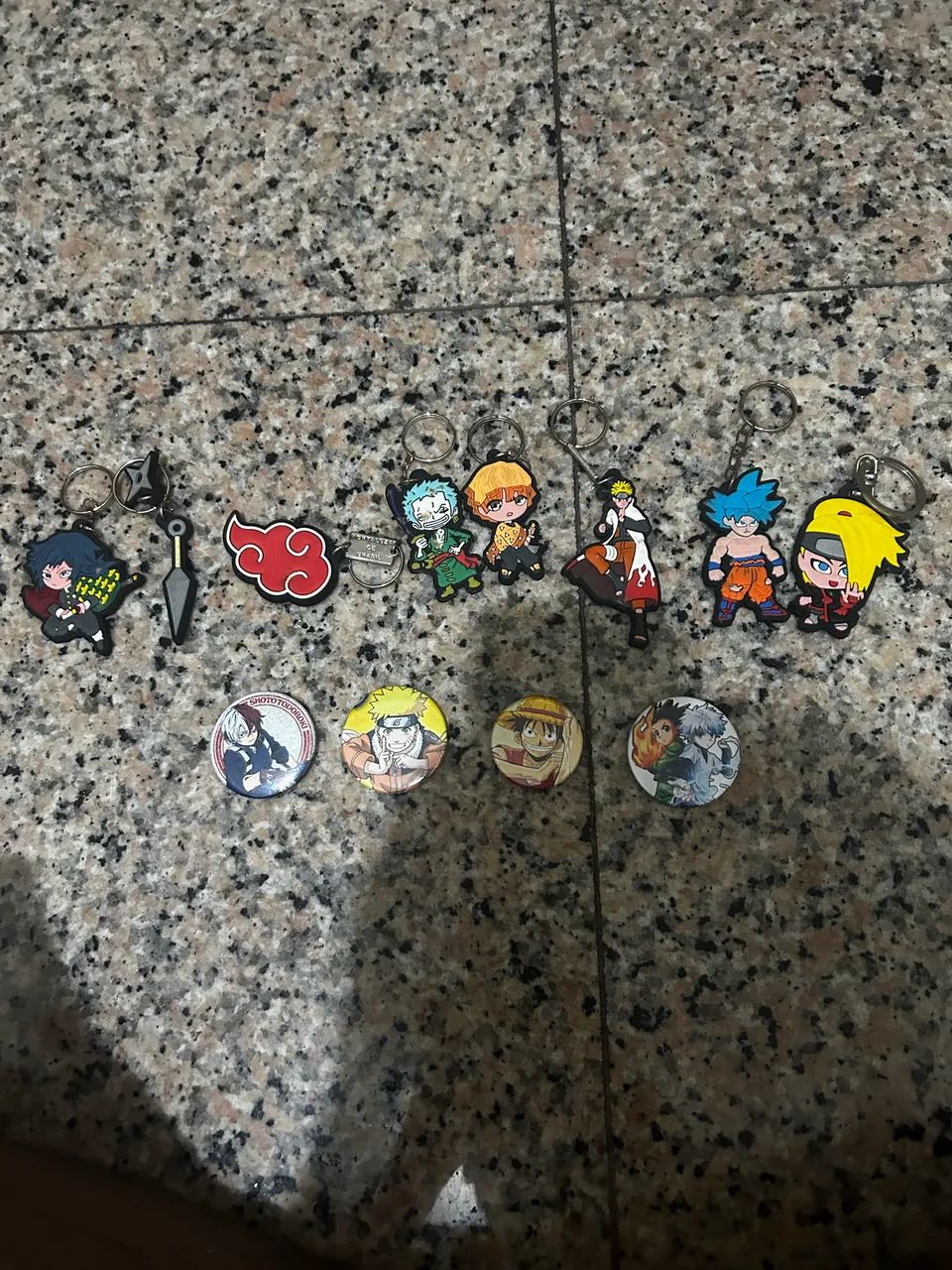 Chaveiro e Botons Anime