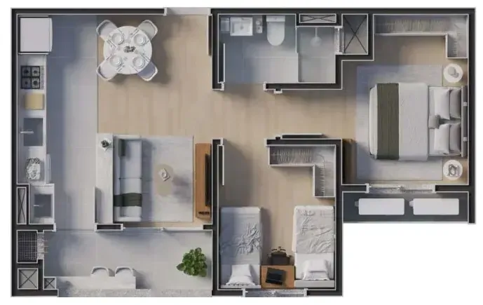 PLANTA 52m²