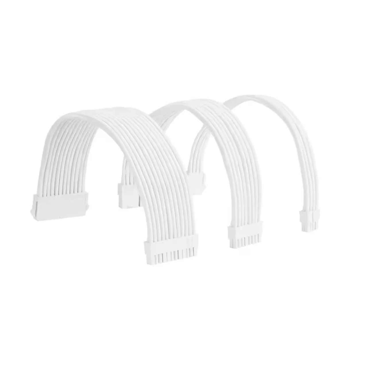 Kit Extensor de Cabos CPU Sleeved Branco (3 itens) 