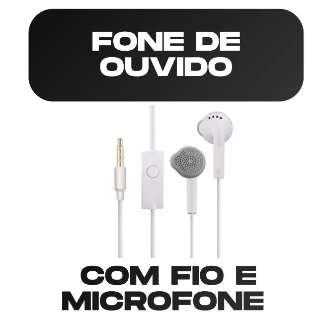 Fone de Ouvido P3 com Microfone PlugX 3,5mm Branco