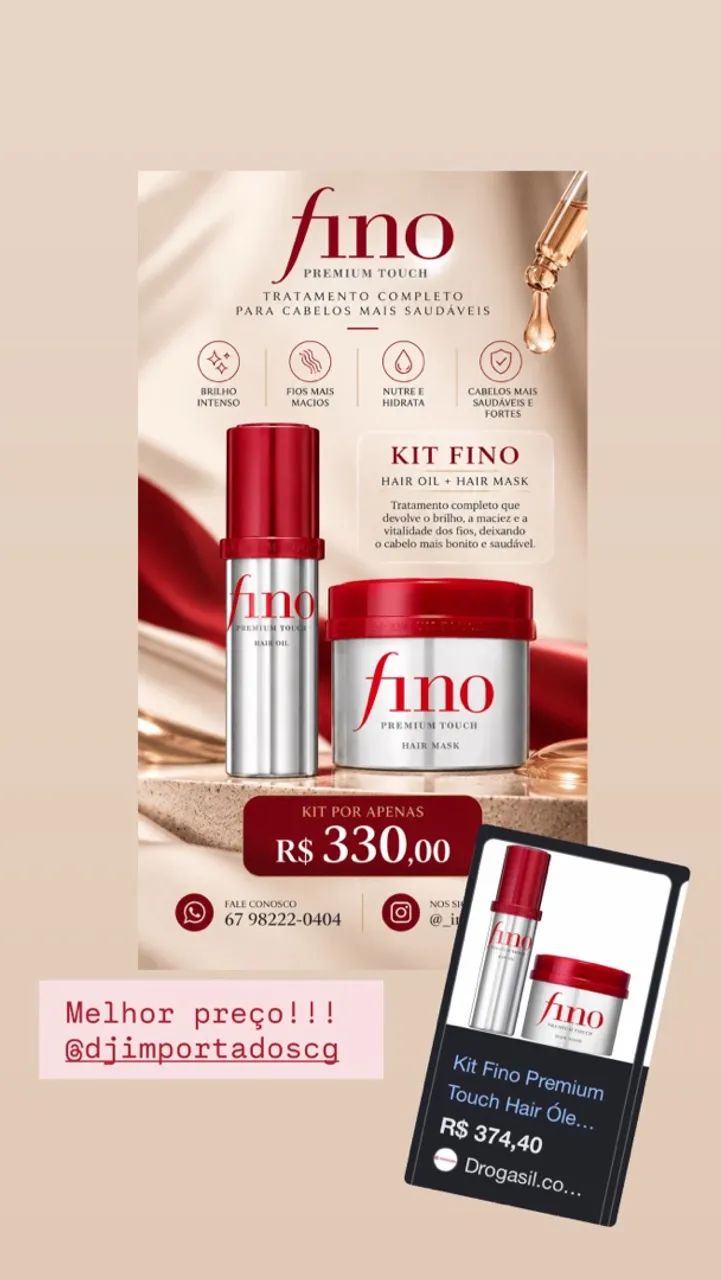 Kit Fino - Máscara e óleo capilar - Foto 5
