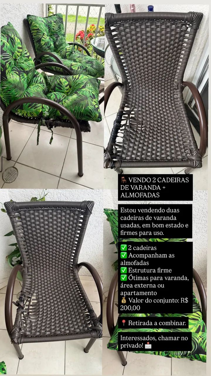 Cadeiras para área externa 
