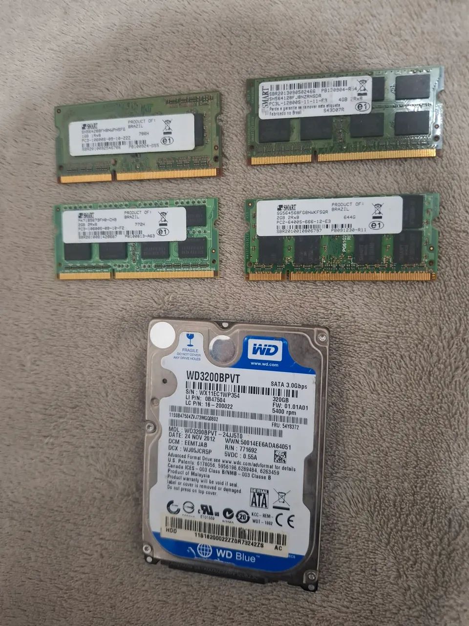 Lote de peças  para Notebook 